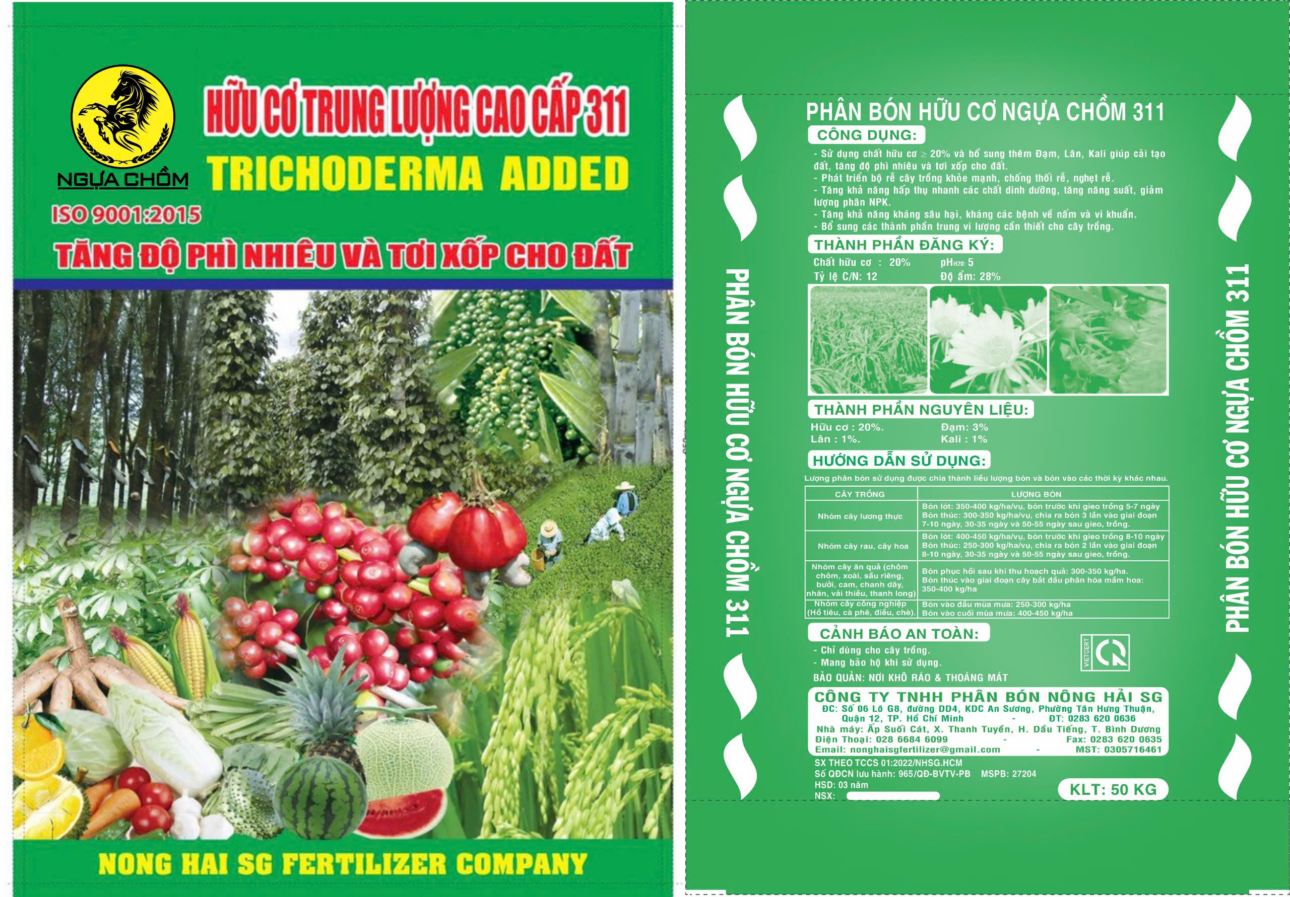 Phân bón hữu cơ Ngựa Chồm 311